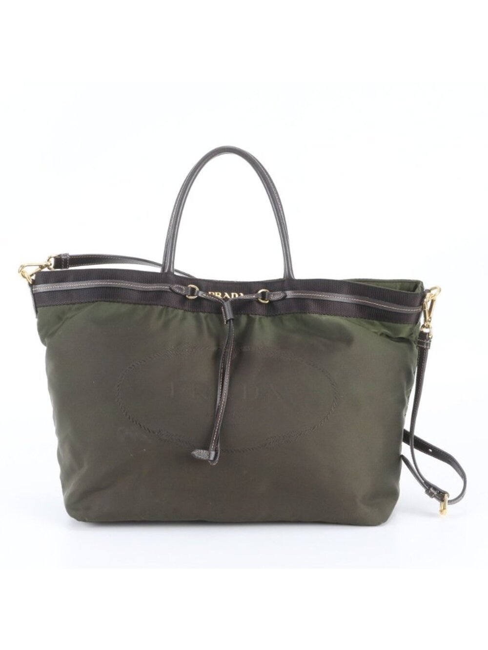 Prada Tessuto Nylon Leather 2-Way Shoulder Bag Crossbody